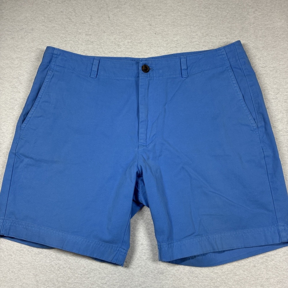 Brooks Brothers Shorts Mens 36 Blue Advantage Chino Stretch Flat Front Preppy
